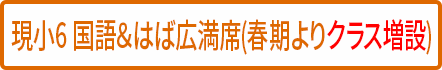 小6国はば広 満席(クラス増設予定) 小6国はば広 満席(クラス増設予定)